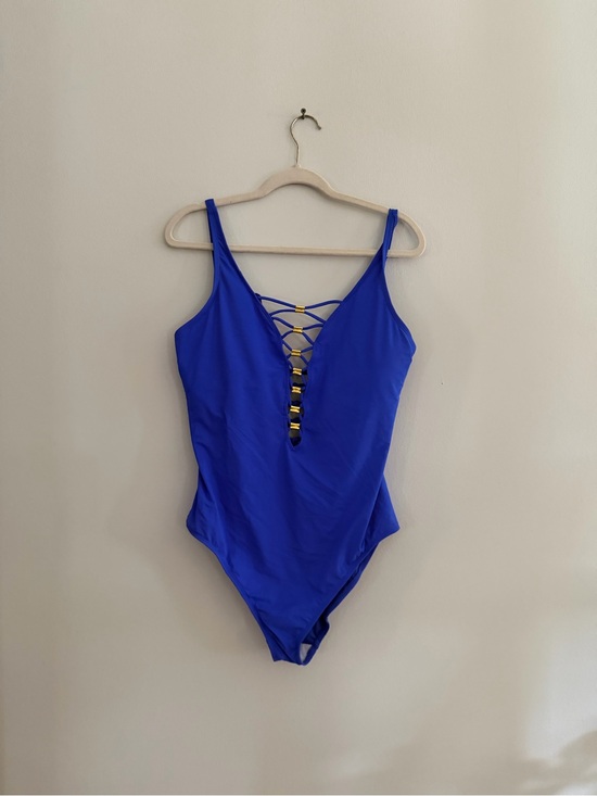 Bleu Rod Beattie Other - Bleu Rod Beattie Swimwear Blue Lace Up One Piece Swimsuit